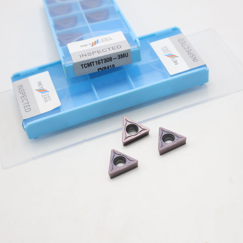 Inserto de torneado de carburo recubierto TCMT09 TCMT11 TCMT16 Inserto CNC positivo con rompehielos semiacabados 3MU